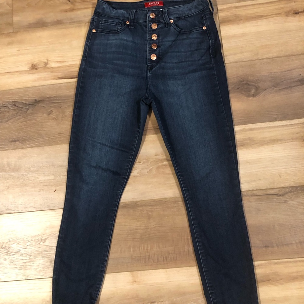 Guess Button Front Blue Jeans Size 28